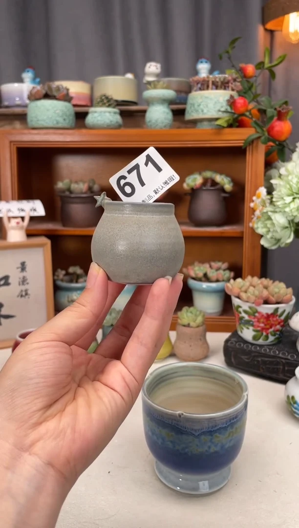瓷片姜****️671知木小芳花盆