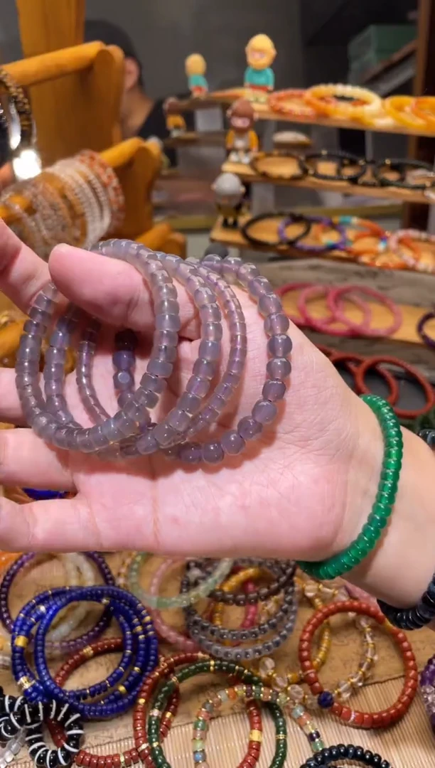 玛瑙/玉髓手串未镶嵌烟紫玛瑙手串（备注款式）