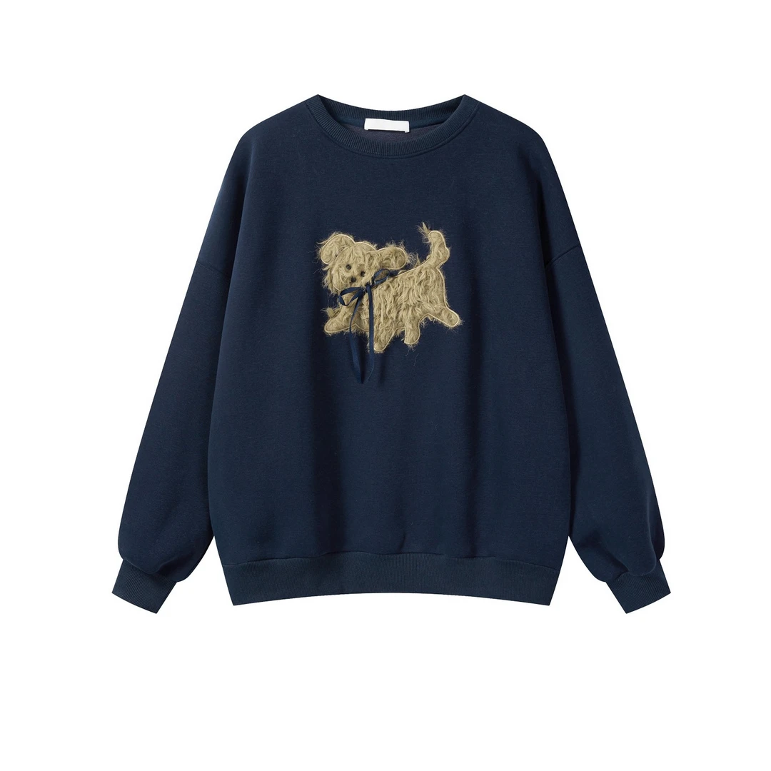 羊城故事-通勤百搭圆领保暖卫衣2025冬季新款宽松百搭上衣808972