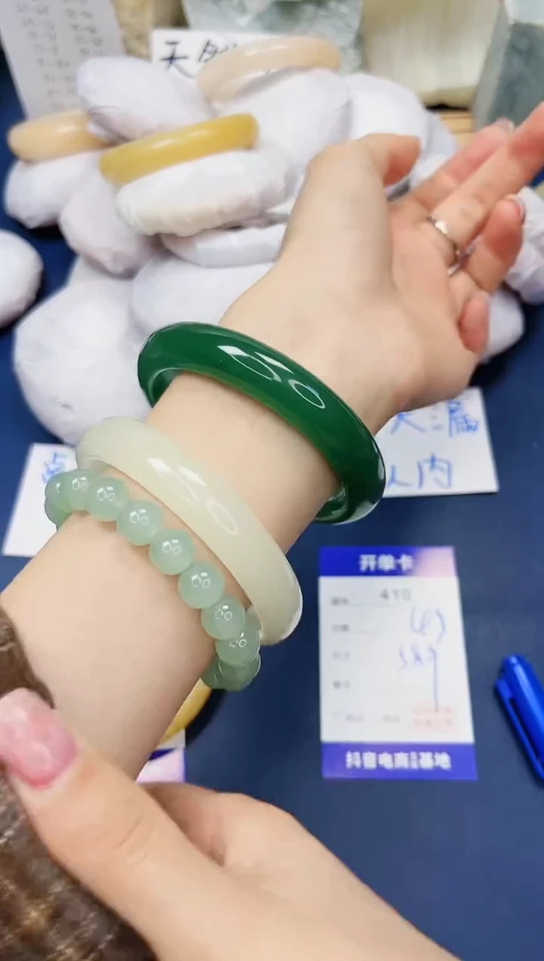 【闪购商品】石英质玉手镯未镶嵌410-东陵玉-圈口58