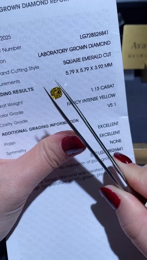 裸石实验室培育钻石1.13黄钻阿斯切728526841