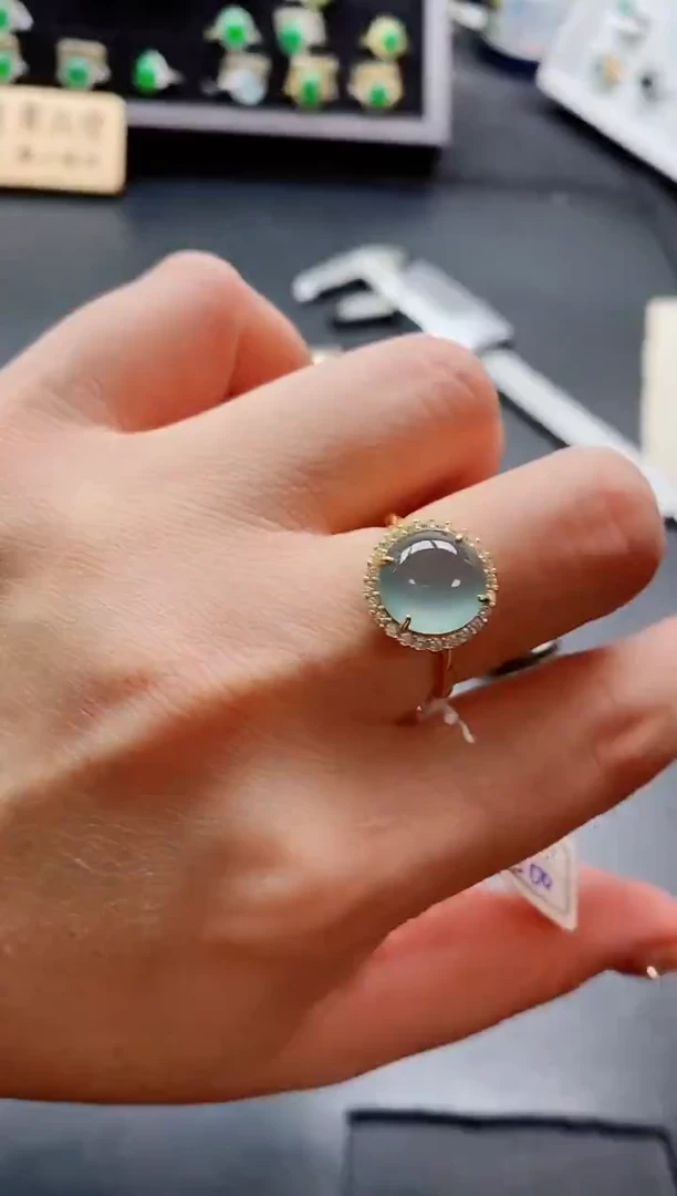 银S925镶嵌戒指翡翠1212