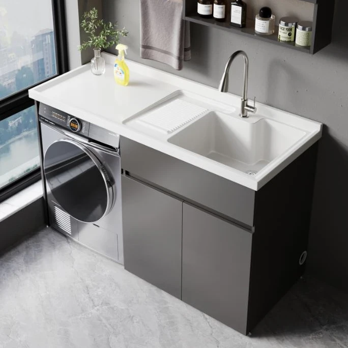 【慧曲】升级全铝蜂窝铝整柜阳台洗衣机柜定制洗衣台盆一体伴侣组合