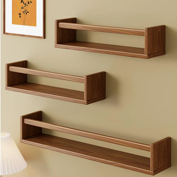 实木墙上置物架书报架杂志整理架客厅壁挂书架墙面简约装饰收纳架