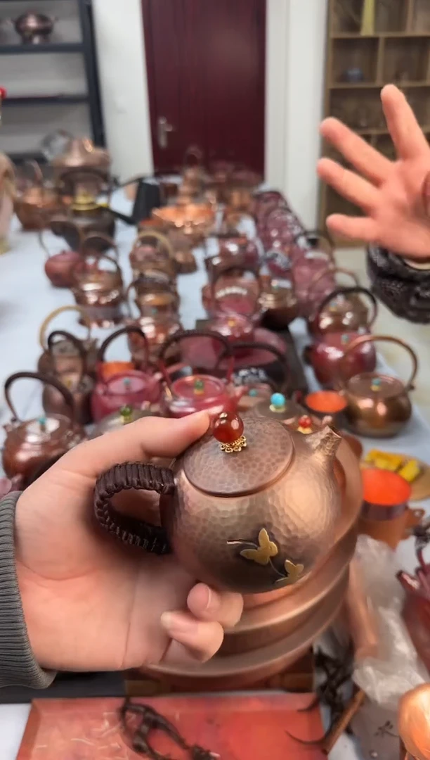 纯紫铜做旧色一张打小西施壶250毫升容量（半斤重）