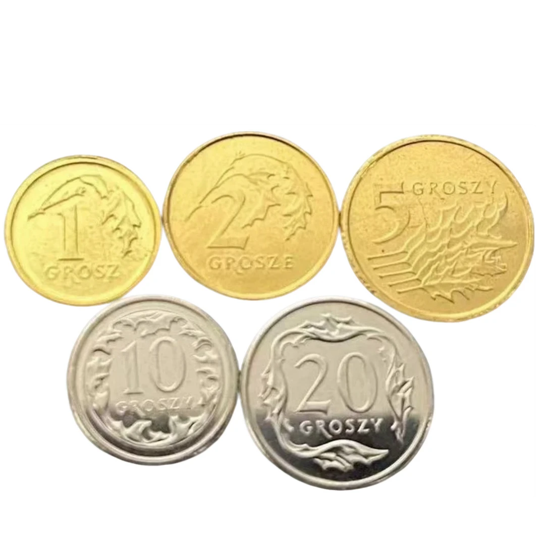 波兰1-20格罗申全套5枚 外国硬币钱币 外币收藏真币 全新保真