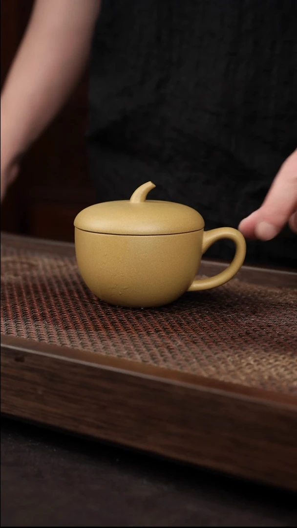 茶杯紫砂黄金段苹果盖杯