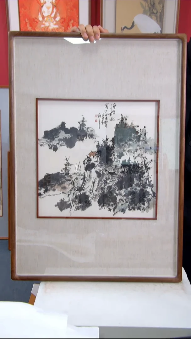 【闪购商品】国画张奎文《泊船北固口》装裱82*52