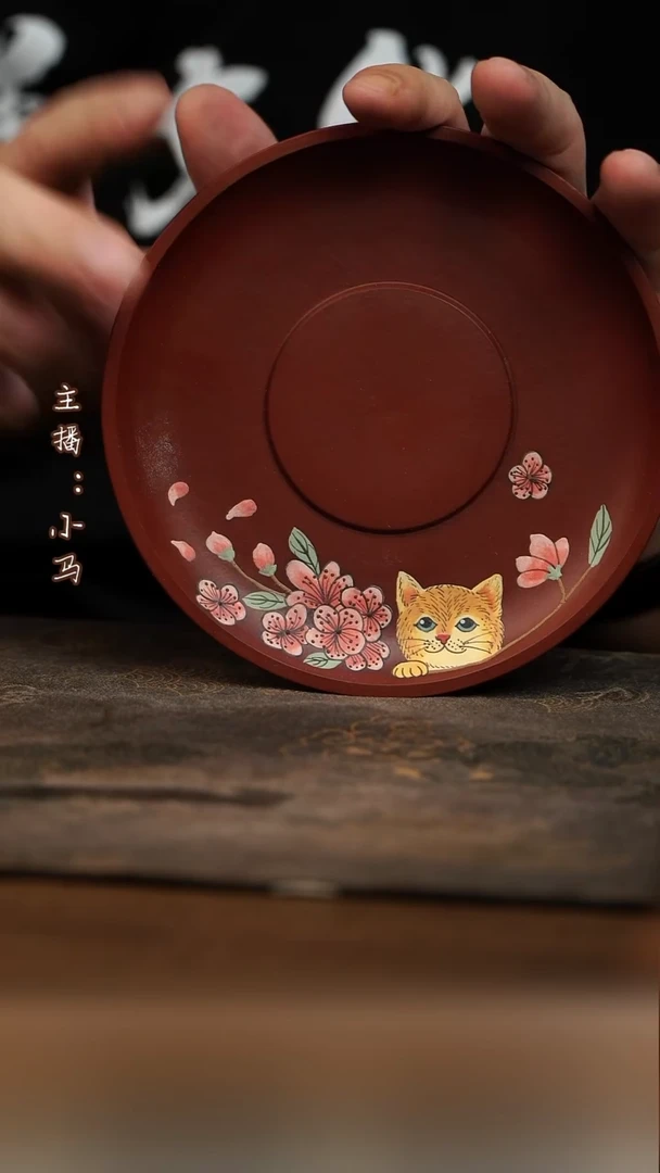 茶壶紫砂小猫  杯垫