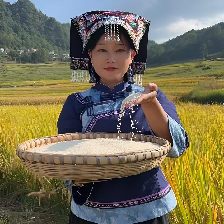 贵州梯田大米本地特产农家高山梯田种植泉水灌溉营养丰富