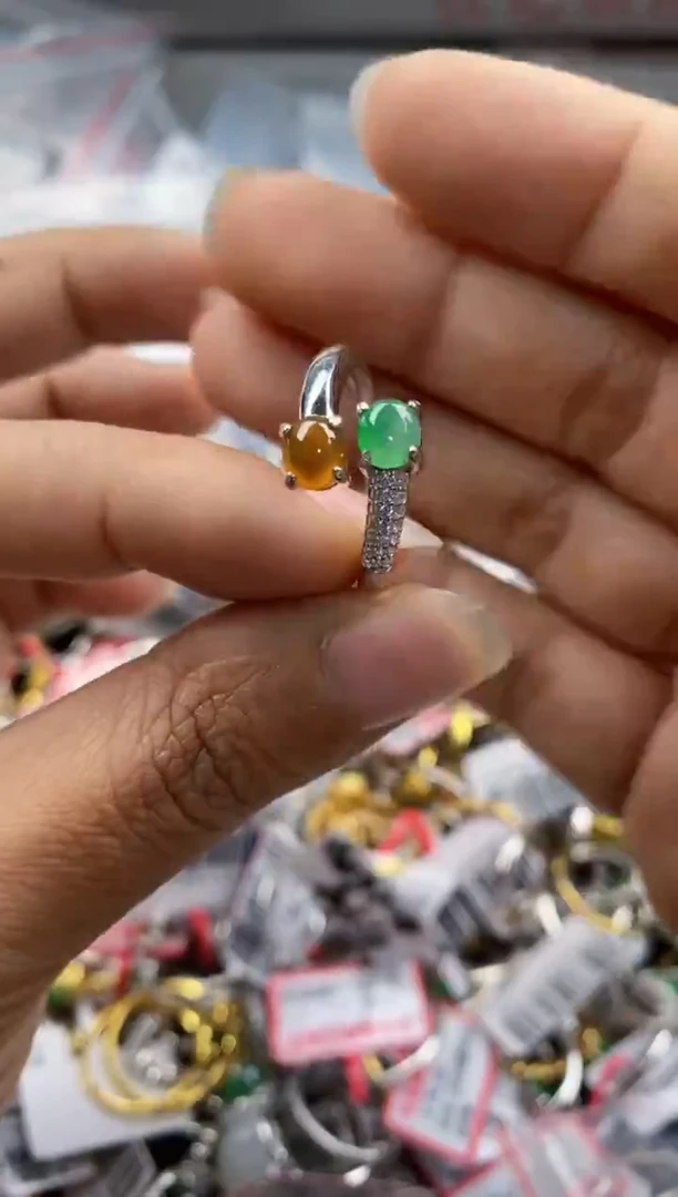 银S925镶嵌戒指翡翠222                 8