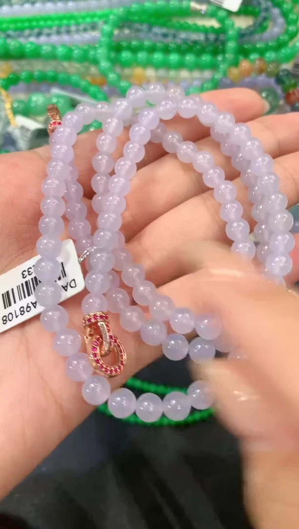 翡翠未镶嵌颈饰q127紫货有色差