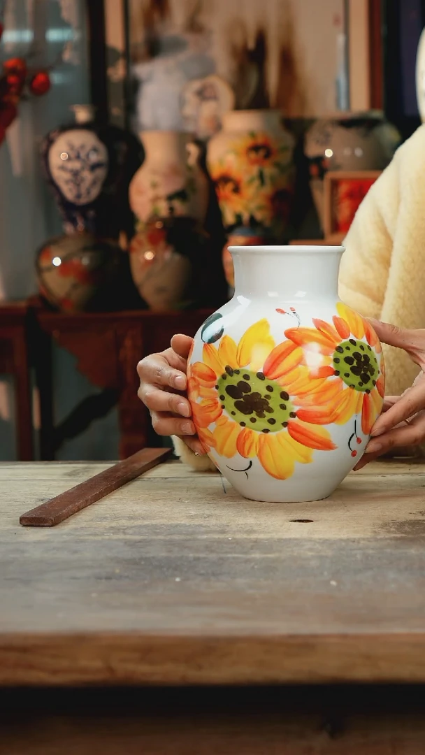 【闪购商品】瓷片景德镇纯手工釉下彩精品花瓶