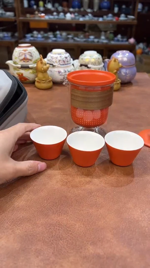 真的很便宜会开片的旅行茶具