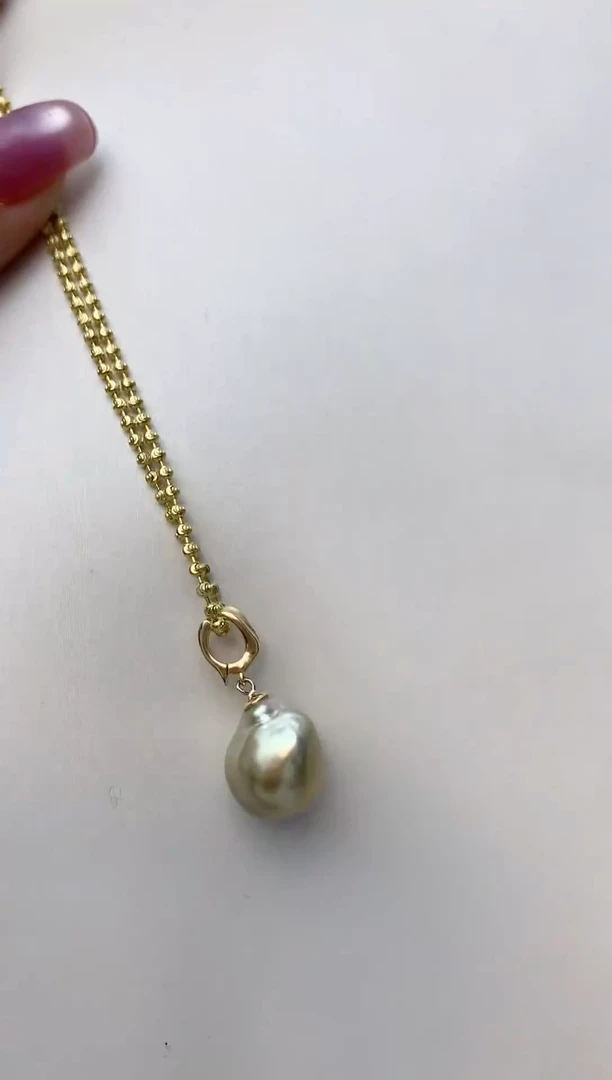 颈饰银S925镶嵌海水珍珠S55