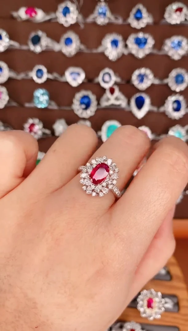 【闪购商品】红宝石18K金戒指18K金镶嵌1克拉无烧