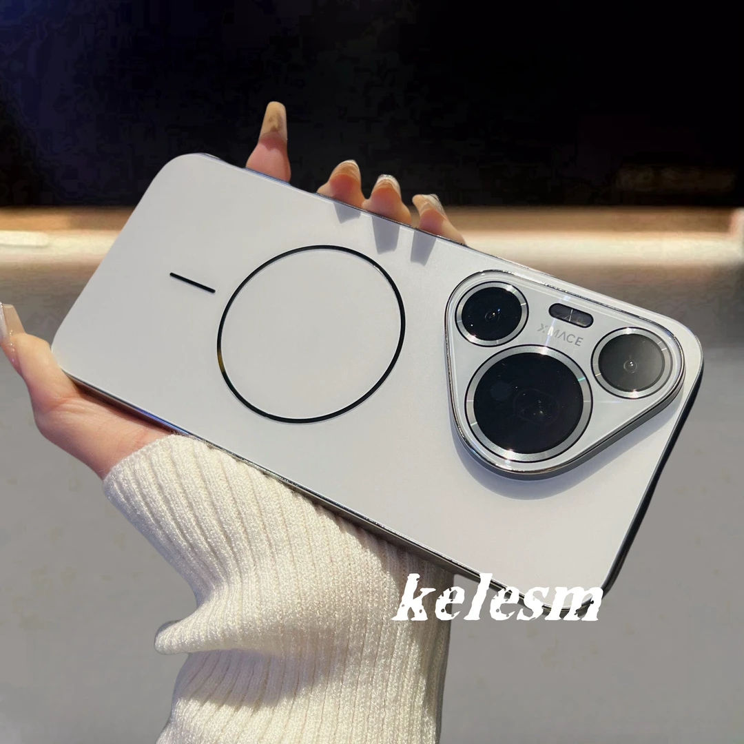 电镀磨砂磁吸适用华为pura80Pro镭射全包镜头手机壳pura80/70防摔