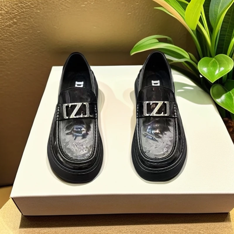 乐福鞋男春季新款真皮一脚蹬男高品质鞋子男商务休闲皮鞋软底单鞋