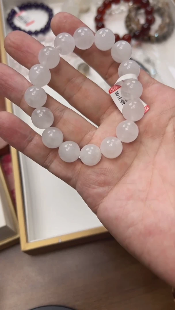 未镶嵌手串水晶白喜马天然白幽灵12m