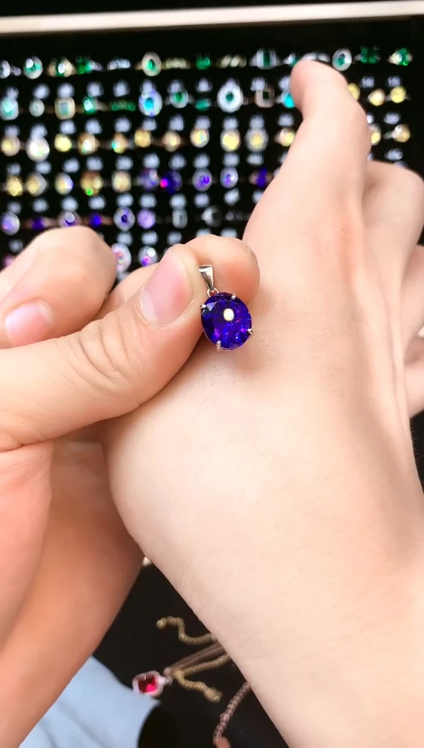 银S925镶嵌吊坠(赠链)紫晶......