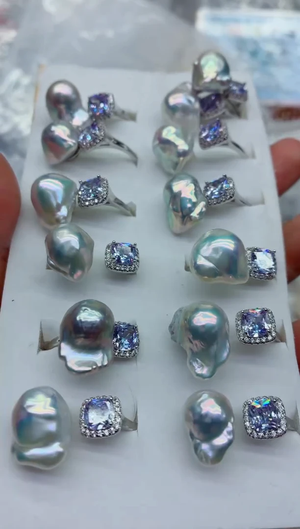 戒指合金淡水珍珠多样性发其一，非无暇