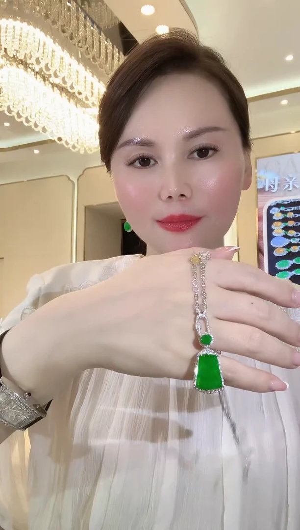 翡翠18K金镶嵌套链D105 多样性发货一件