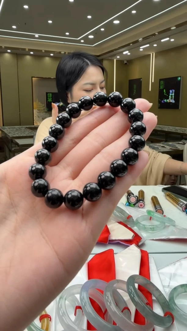 未镶嵌手串翡翠墨翠手串