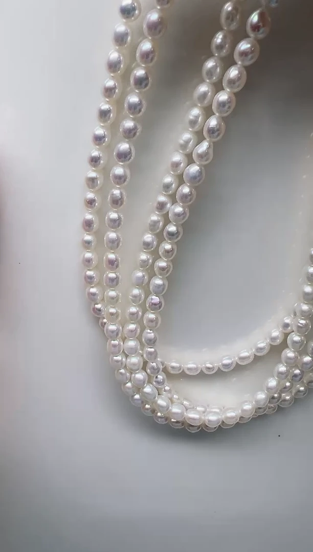项链未镶嵌淡水珍珠极光白小胖子4-5mm
