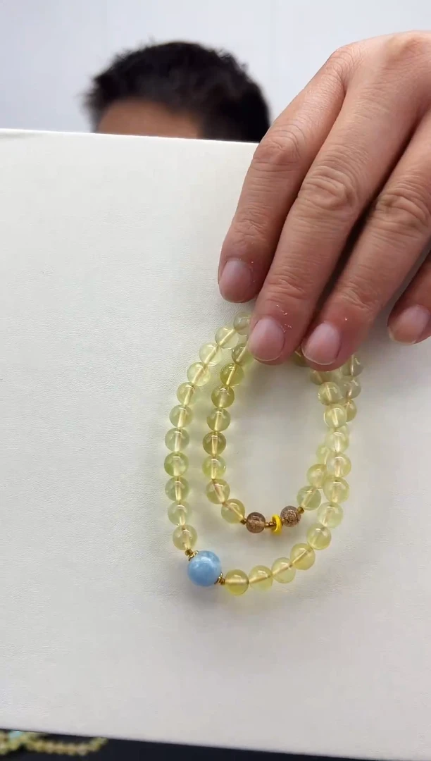 未镶嵌手链水晶天然葡萄石双圈手链3333