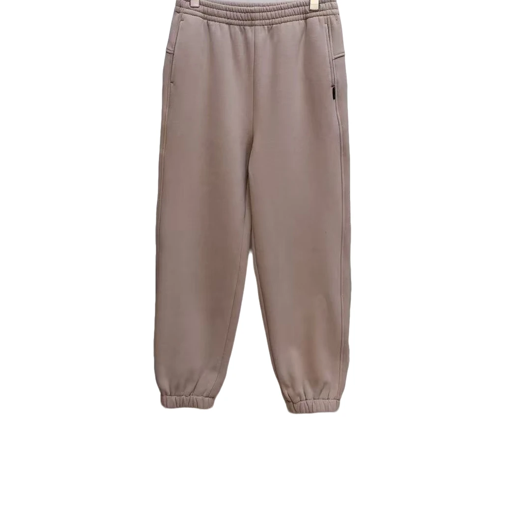 250359菲【麻尚】加绒卫裤净版保暖束口微弹松紧腰原创设计