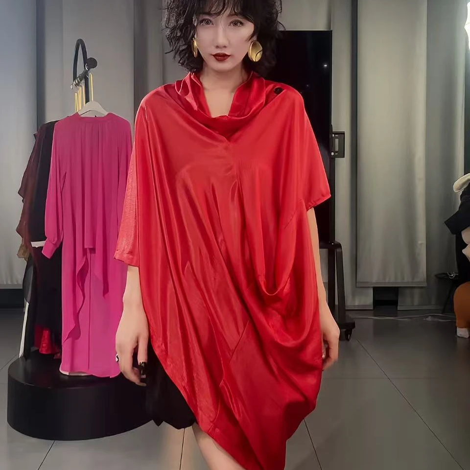 2025夏季异形款不对称个性上衣女小众设计时尚宽松百搭轻薄斗篷