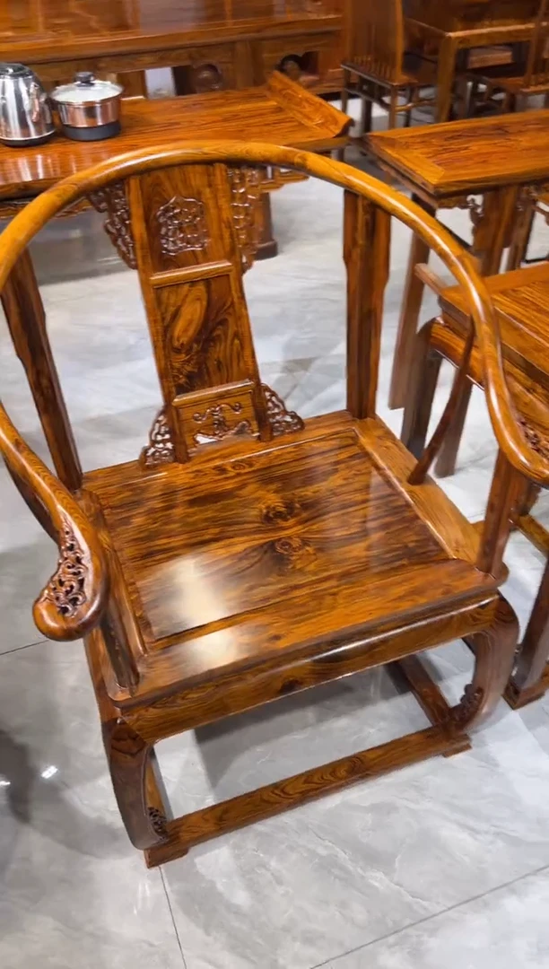 木皇宫椅三件套家具