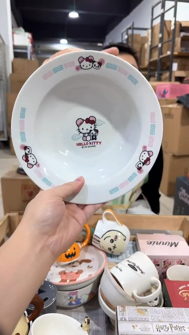 瓷片国风kt猫餐盘