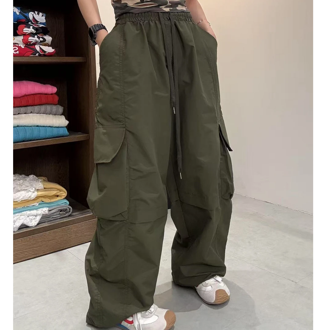 韩版新款纯色工装裤休闲洋气时尚百搭宽松