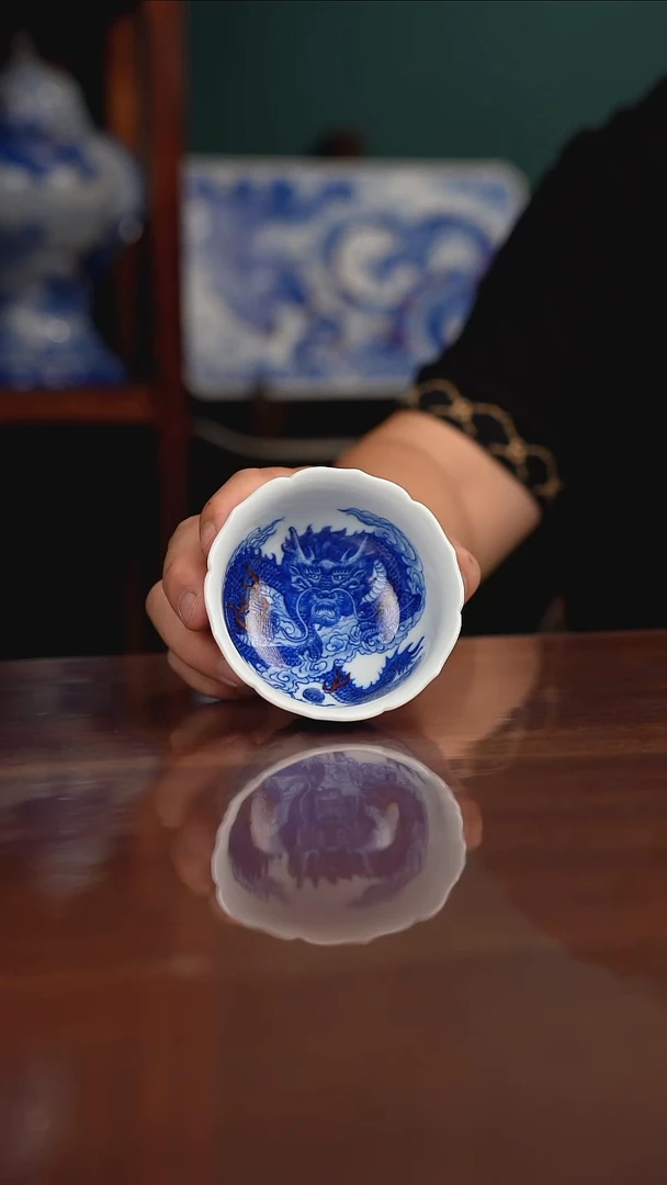 自成堂柴窑青花釉里红