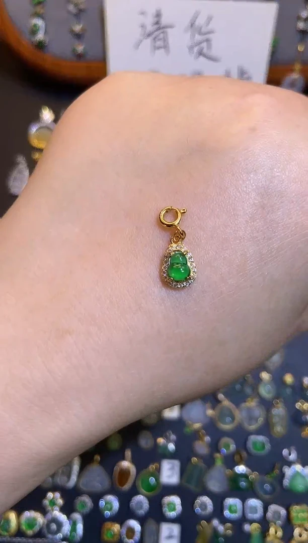 翡翠银S925镶嵌吊坠(不含链)1