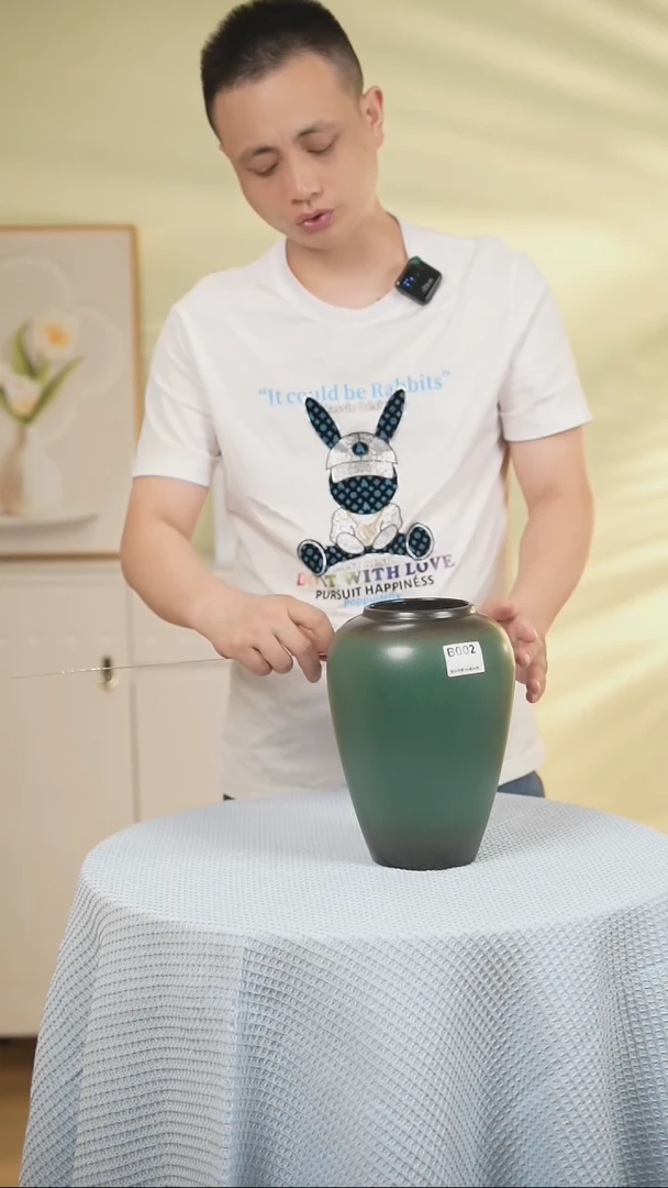 微瑕新中式高级感青花瓷复古花瓶陶瓷创意插花花器客厅玄关装饰