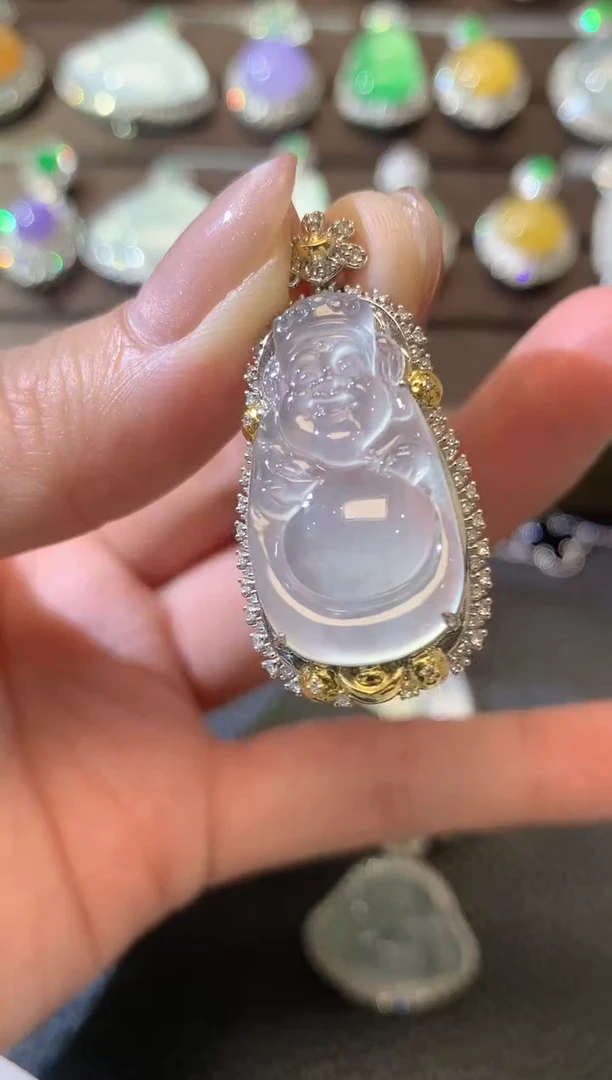【闪购商品】翡翠吊坠(不含链)18K金镶嵌D30