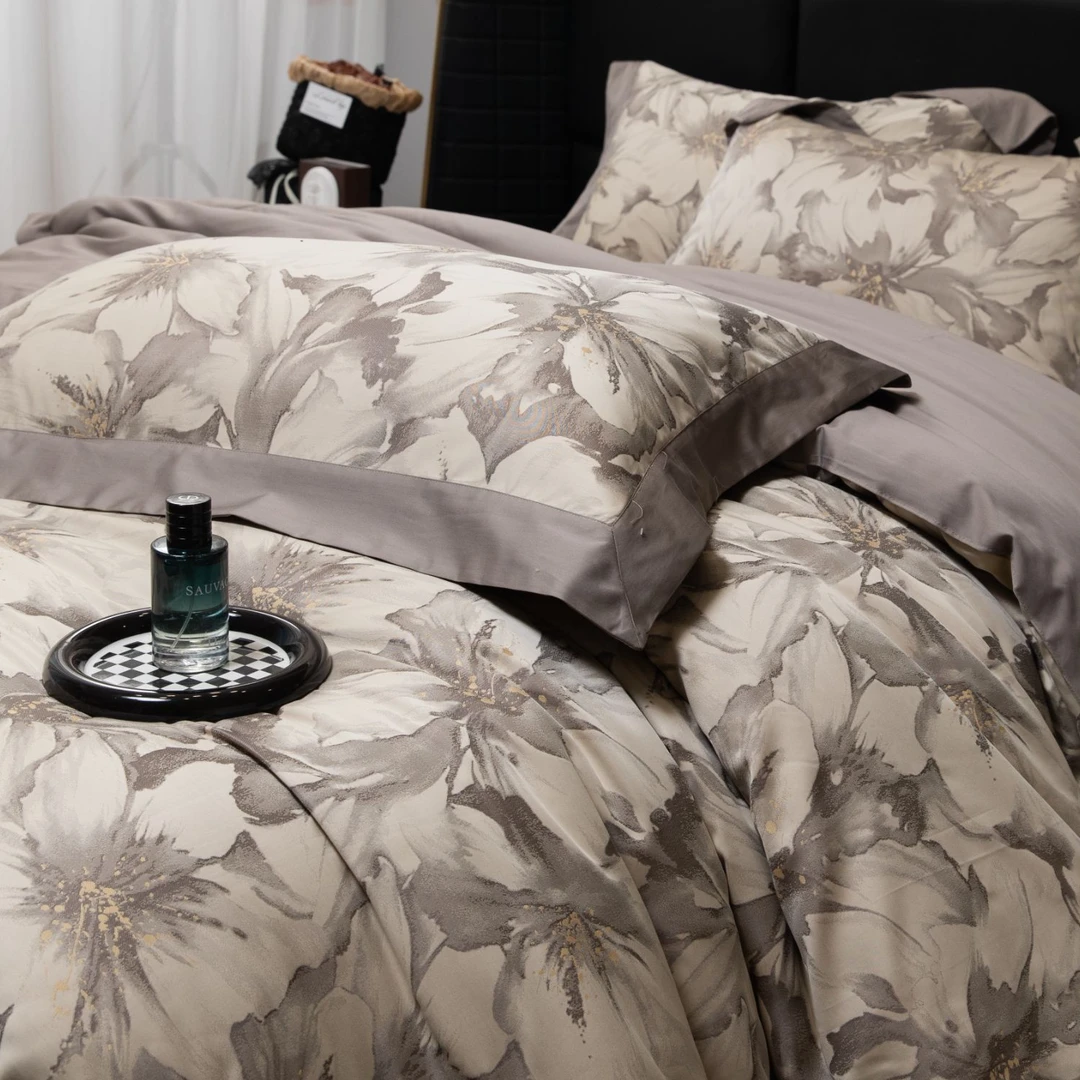 【枕套-蔓春-巴黎奶油】高精密贡缎色织提花轻奢丝滑高端全包枕套