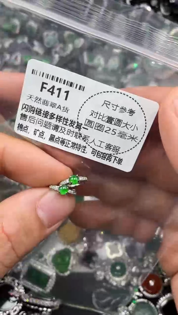 颈饰未镶嵌翡翠F411耳扣