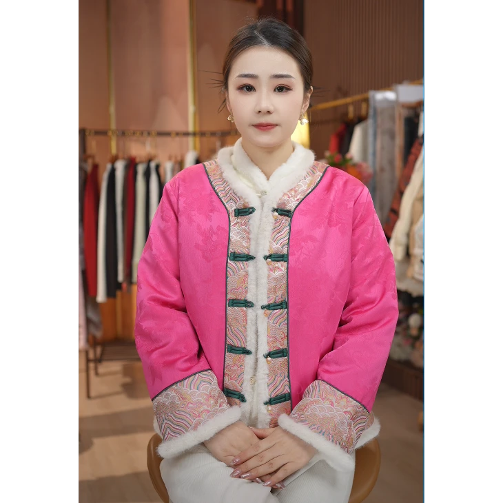 《烟霞 -棉服》新中式提花复古国风休闲百搭高定上衣加厚外套