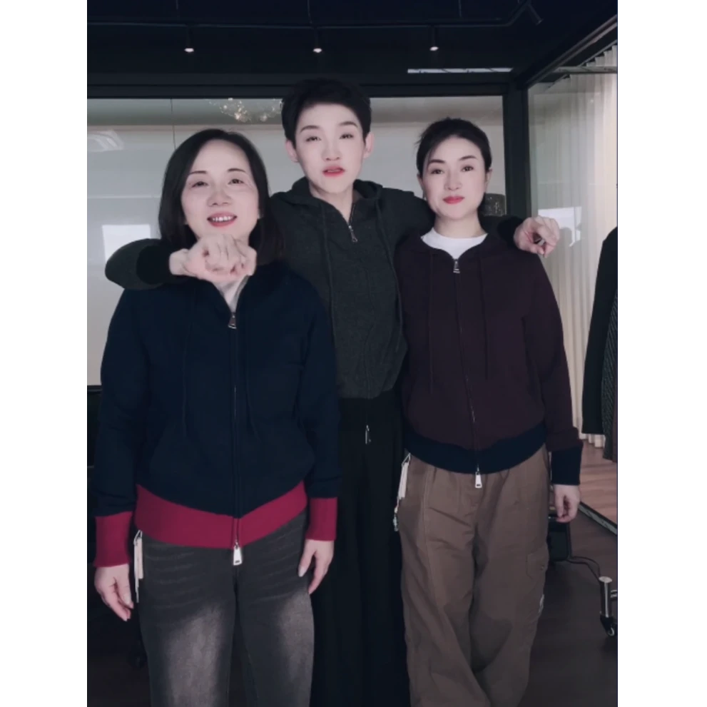 JCLP 12针1条毛 羊绒 拉链帽衫 66620  MY0696