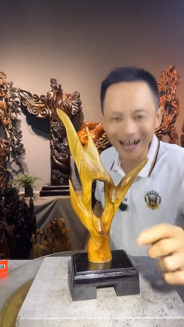 金丝楠加**馆小叶桢楠随行摆件35