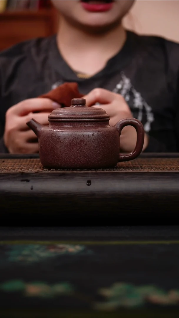 茶壶紫砂桃花泥 德钟 220cc