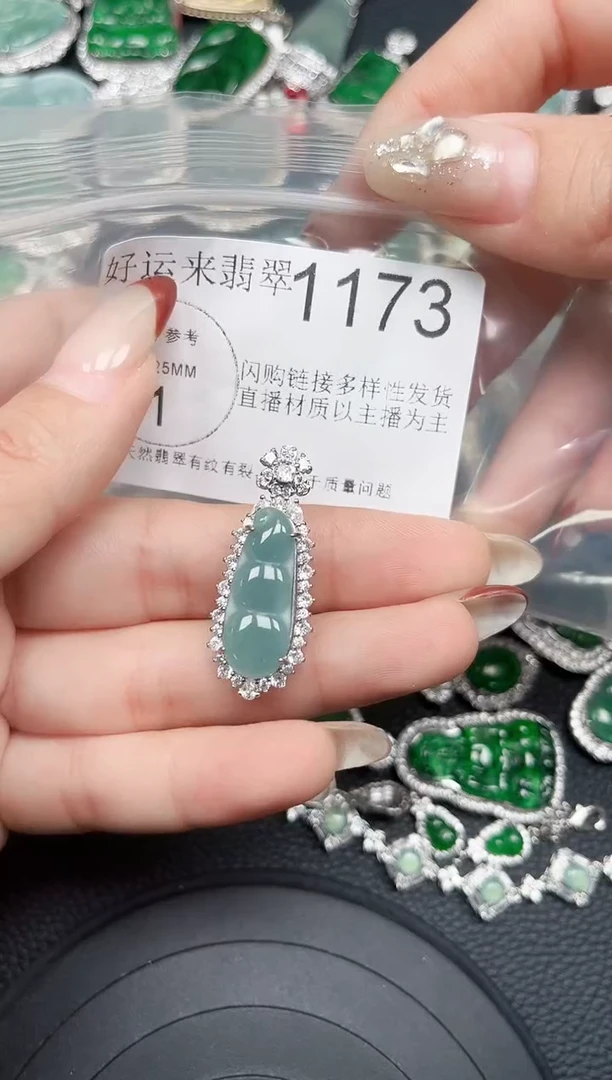 【闪购商品】翡翠颈饰未镶嵌吊坠赠皮绳1173