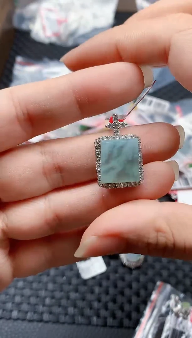 银S925镶嵌戒指翡翠天然A货缅甸翡翠