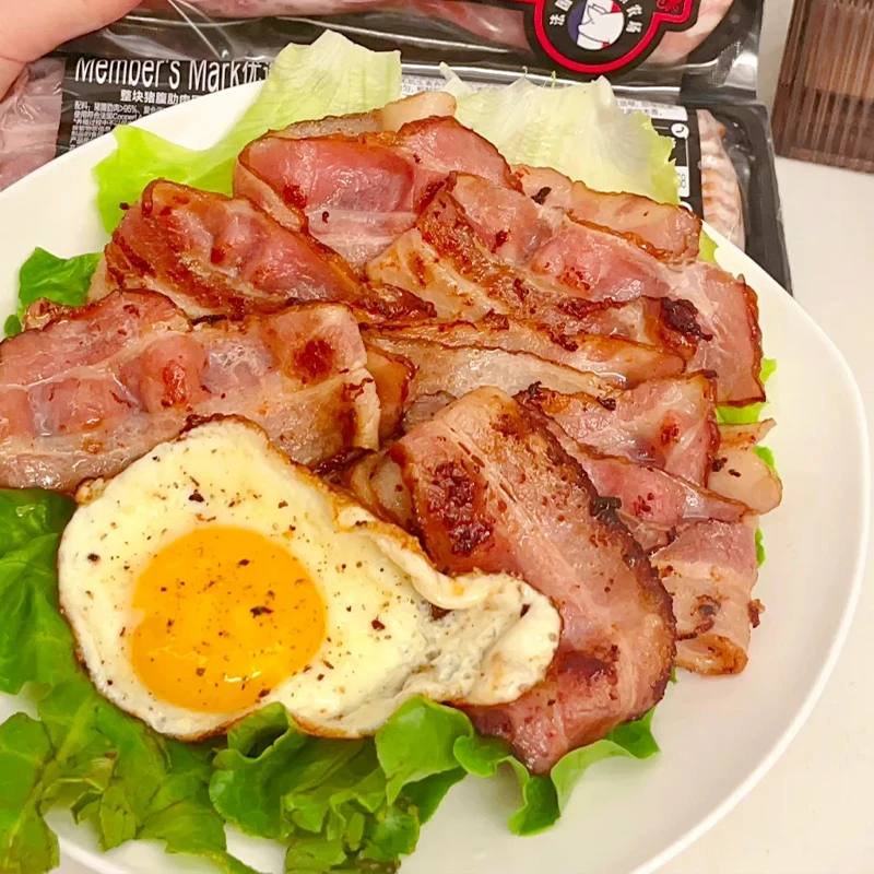 【瘦多肥少】家用早餐低温培根肉半成品加热即食手抓饼三明治食材