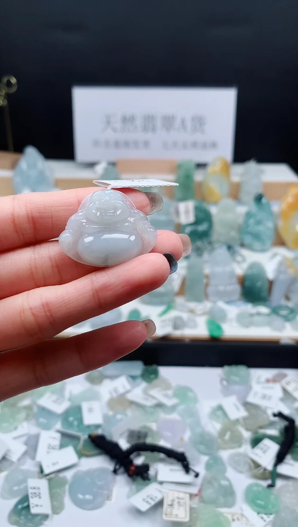 翡翠未镶嵌耳环59佛公
