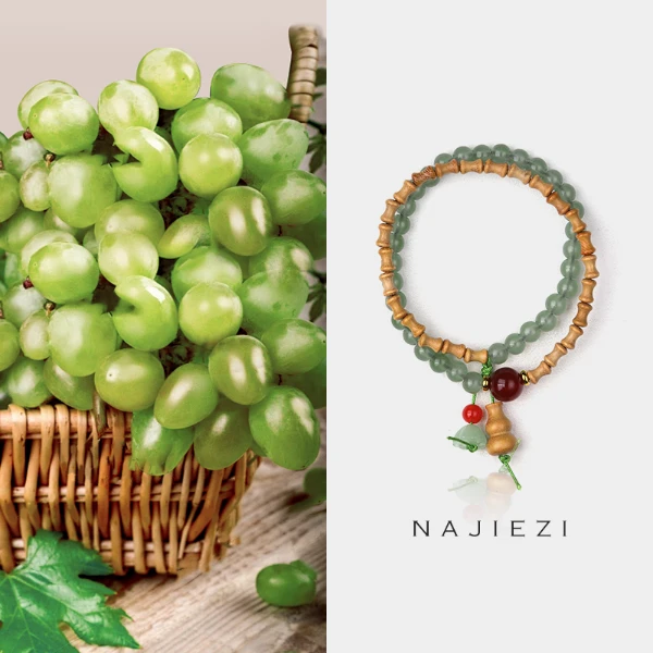 【幽兰】葫芦吊坠手串文玩女5*7mm 中式风 双圈手串手链显白