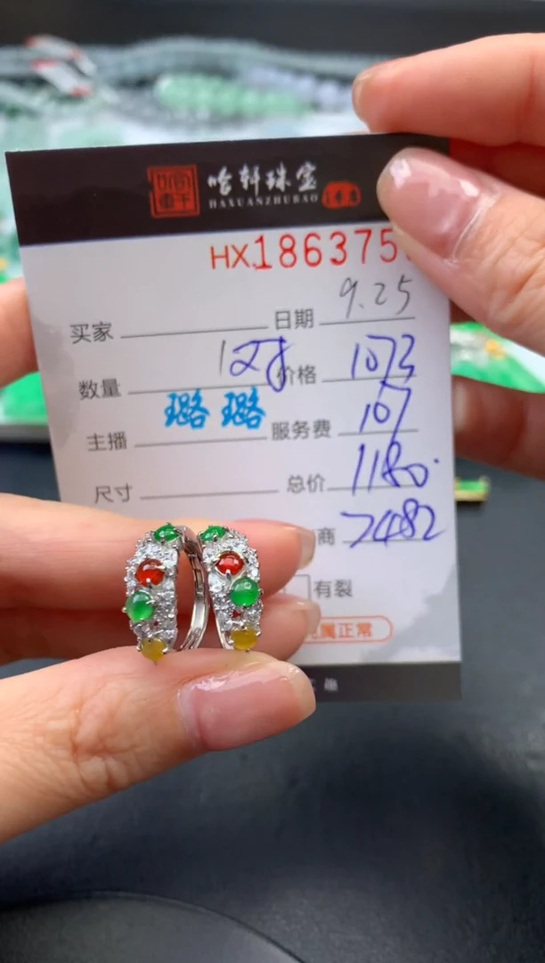 未镶嵌挂件翡翠哈轩 耳饰1对